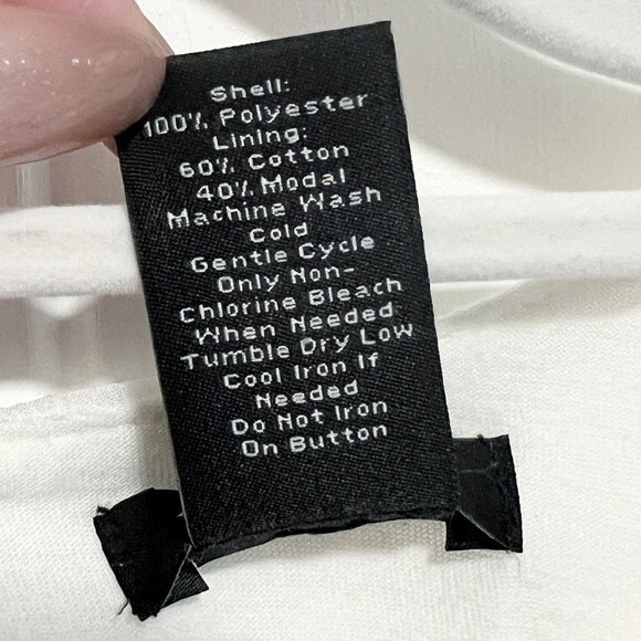 Ann Taylor Chiffon Flowy Blouse Top in White - Picture 8 of 8